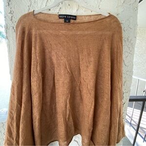 Ralph Lauren black label Cashmere Silk Sheer Asymmetrical Drape Top Ca